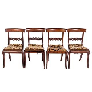 Four American Classical Mahogany Klismos Chairs