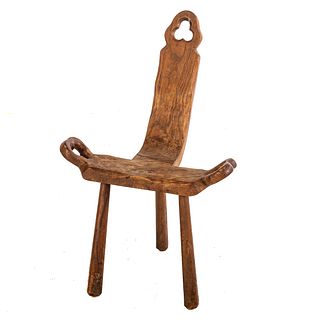 Spanish Carved Wood Corner Chair