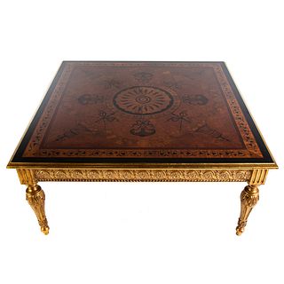Louis XVI Style Square Inlaid Cocktail Table