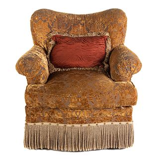 Hickory White Overstuffed Upholstered Swivel Chair