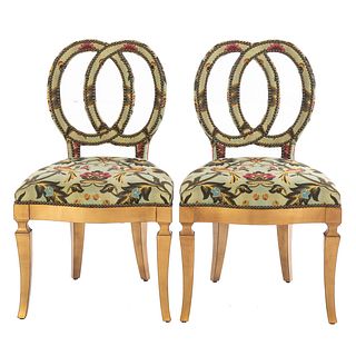 Pair of Double Balloon Back Chairs