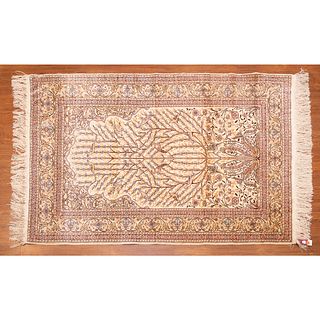 Silk Kayseri Prayer Rug, Persia, 3.5 x 5