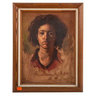 Nathaniel K. Gibbs. Portrait of Woman, oil