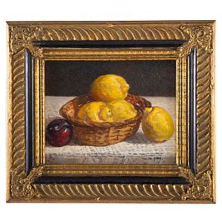 Nathaniel K. Gibbs. Lemon Still Life, oil on panel