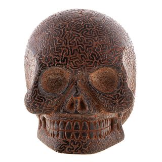 Pre-Colombian Style Carved Stone Skull