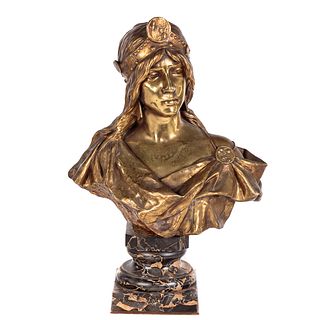 Eugene Villanis, Bronze Bust of Exotic Beauty