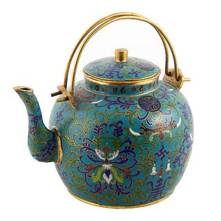 Chinese Cloisonne Enamel Teapot