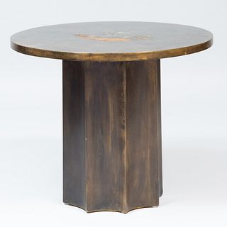 Philip and Kelvin LaVerne Patinated Metal 'Picasso' Table