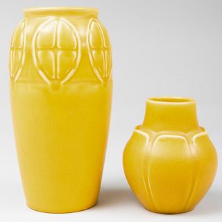 Two Rookwood Pottery Yellow Glazed Vases