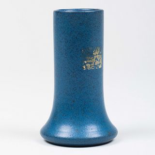 Small Marblehead Pottery Speckle Blue Glazed Vase