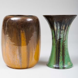 Two Fulper Pottery Iridescent Glazed Vessels