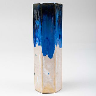 Fulper Pottery Glazed Faceted Vase