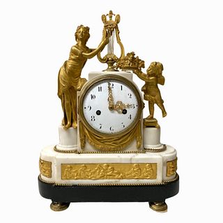 Empire Style Antique Ormulo French Mantel Clock
