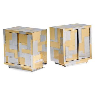 PAUL EVANS Pair of Cityscape cabinets