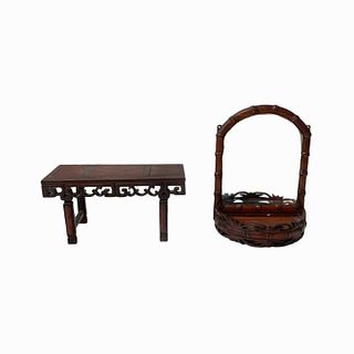 Miscellaneous Chinese Nesting Tables & Mirror