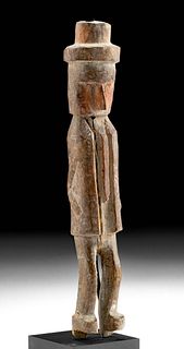 Early 20th C. Panamanian Kuna Wood Figure w/ Top Hat