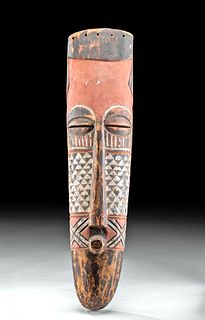 Mid 20th C. African Pende Polychrome Wood Phumbu Mask