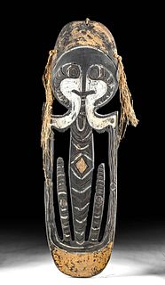 Early 20th C. Papua New Guinea Wood Figural Panel