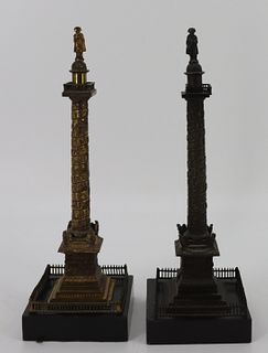 2 Bronze Grand Tour Models Of Nelsons Column