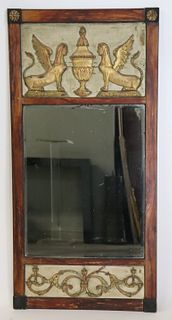 Antique Egyptian Revival Trumeau Style Mirror