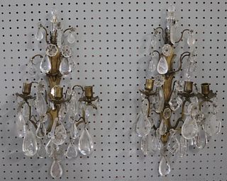 Pair of Louis XV Style Ormolu and Rock Crystal