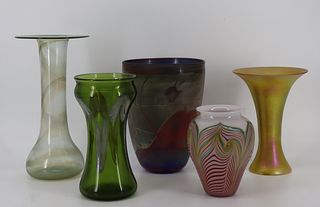 Lot Vintage Art Glass Cabinet Vases