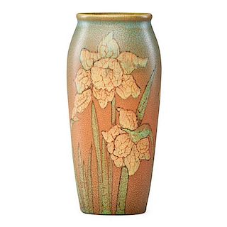S. SAX; ROOKWOOD Decorated Mat/Double Vellum vase