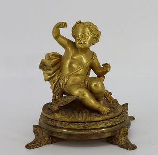 19th Century Gilt Bronze Cherub