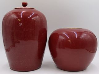 (2) 19th C Chinese Flambe Vases.