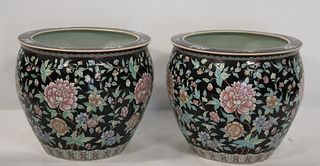 A Vintage Pair Of Asian Enamel Decorated