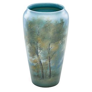 ED DIERS; ROOKWOOD Scenic Vellum vase