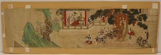 Framed Asian Scroll Painting.