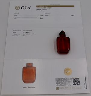 Amber Snuff Bottle, GIA no. 1216430252.