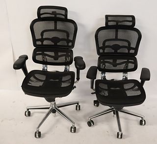2 Vintage Adjustable Office Chairs.