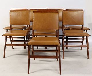 Midcentury Set Of 8 Upholstered Chairs.