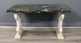 Antique & Finely Carved Marble Table.