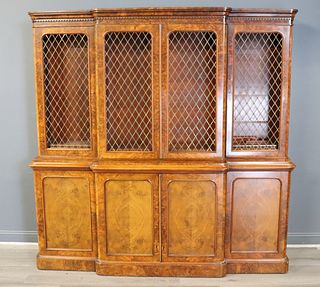 Fine Victorian Walnut Bookcase / Cabinet.