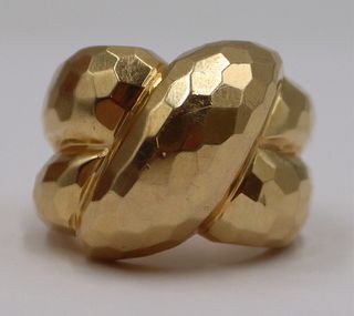 JEWELRY. 14kt Faceted Gold Statement Ring.