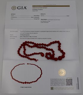 JEWELRY. GIA Natural Undyed Coral, No. 5212430213.