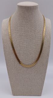 JEWELRY. 14kt Gold Herringbone Chain Necklace.