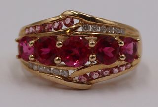 JEWELRY. Signed 18kt Gold, Colored Gem and Diamond