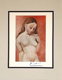 Pink Nude, PABLO PICASSO ORIGINAL LITHOGRAPH PRINT/1948