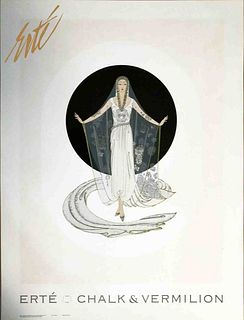 Veil Gown, ERTE Lithograph Poster, 1993