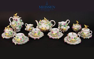 Very Rare 19th C. Snowball Meissen Tea and Coffee Set