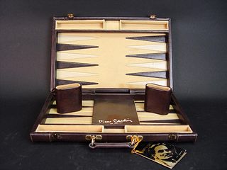 A Pierre Cardin Backgammon traveling Leather Board/Case