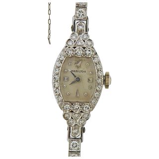 Hamilton Mid Century 14K Gold Diamond Watch