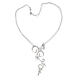 Stefan Hafner 18k Gold Diamond Pearl Necklace 