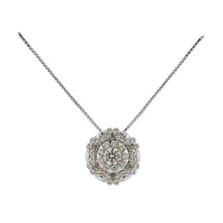 Memoire White Gold 0.75ctw Diamond Pendant Necklace