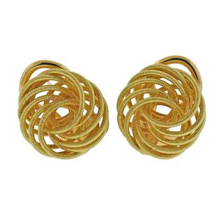 Buccellati 18k Gold Button Earrings 