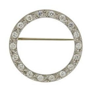 Platinum 2.00ctw Diamond Circle Brooch Pin

